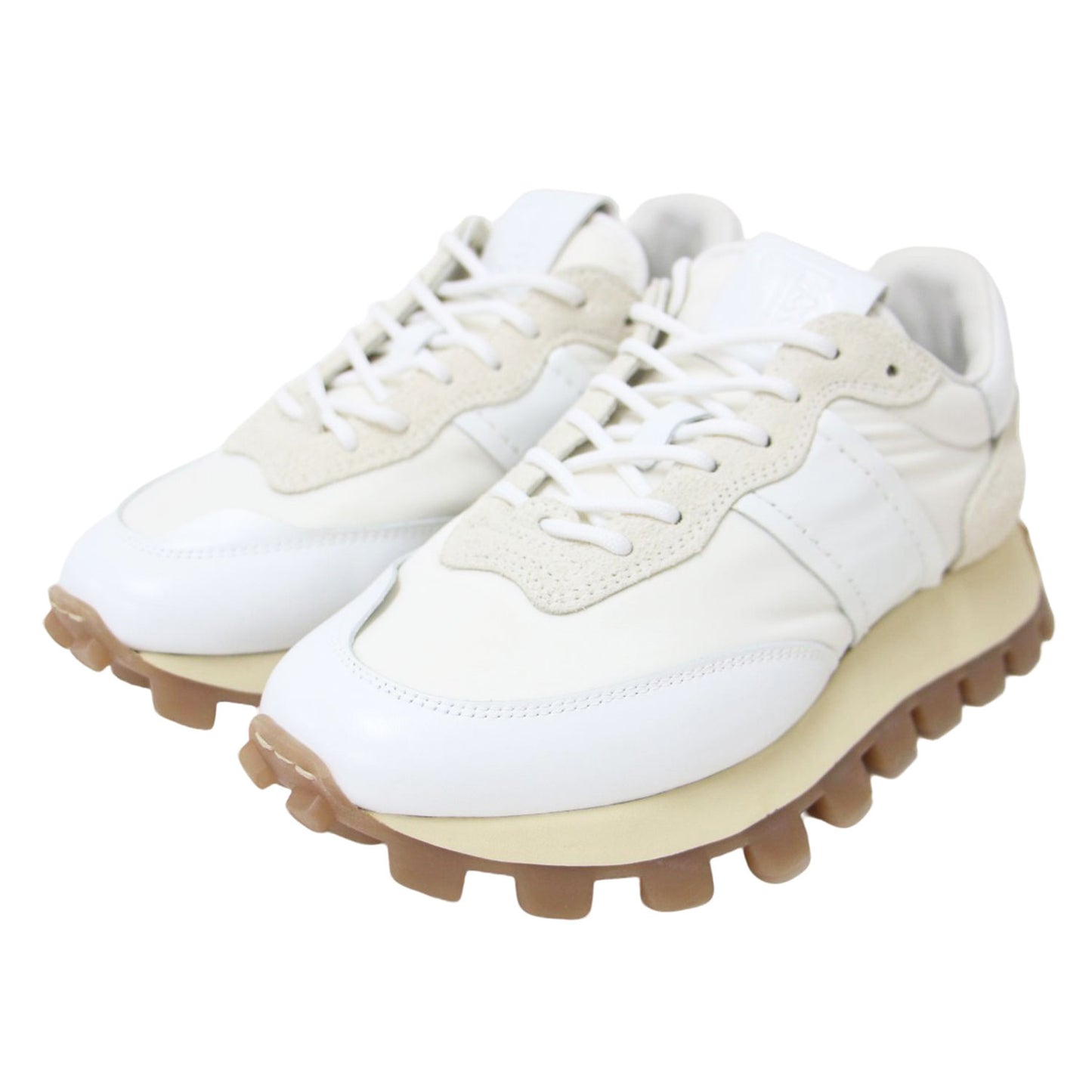 1T チャンキーソール スニーカー / レザー スウェード ファブリック ローカット レースアップ ワンティー