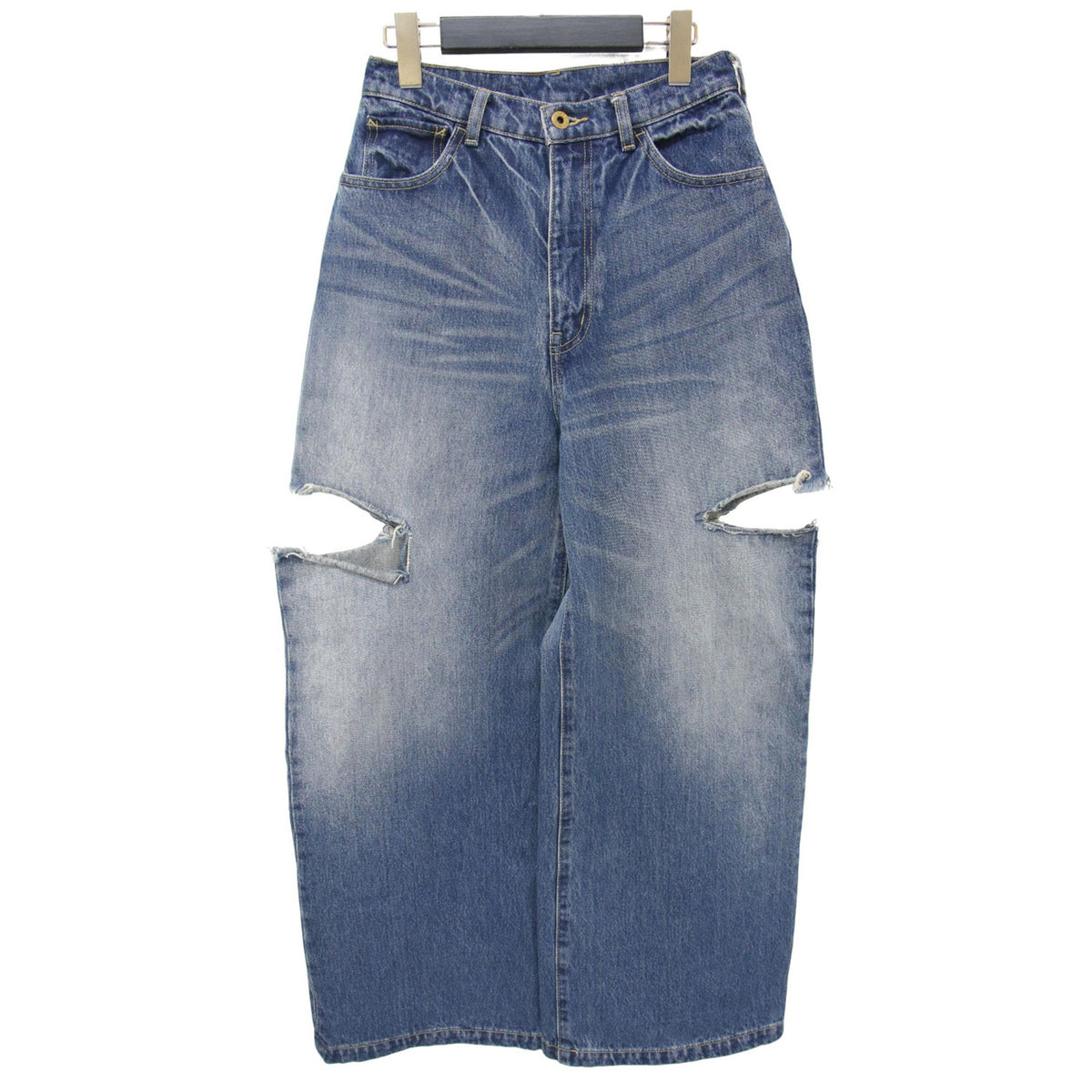 5 1/2 サイド クラッシュ デニム パンツ / SIDE CRUSHED DENIM ワイド スリット
