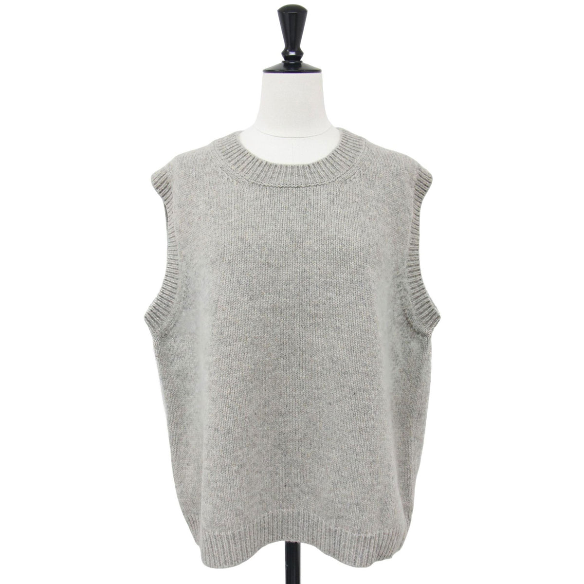 23秋冬 ウール ニット クルーネック ベスト / Knit Gilet