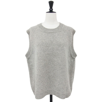 23秋冬 ウール ニット クルーネック ベスト / Knit Gilet