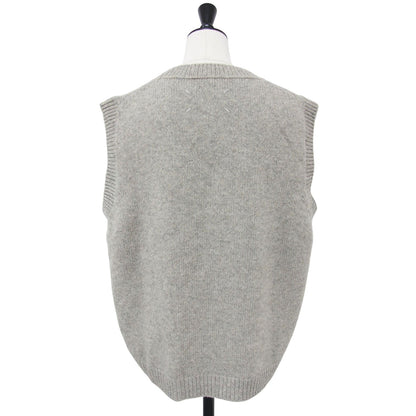 23秋冬 ウール ニット クルーネック ベスト / Knit Gilet