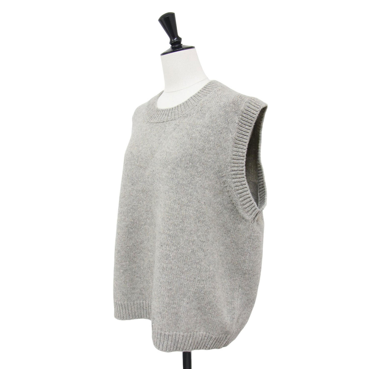 23秋冬 ウール ニット クルーネック ベスト / Knit Gilet