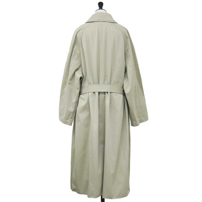 24春夏 コットン ギャバジン ベルト付き ステンカラー コート / カットオフ ラグランスリーブ ロング