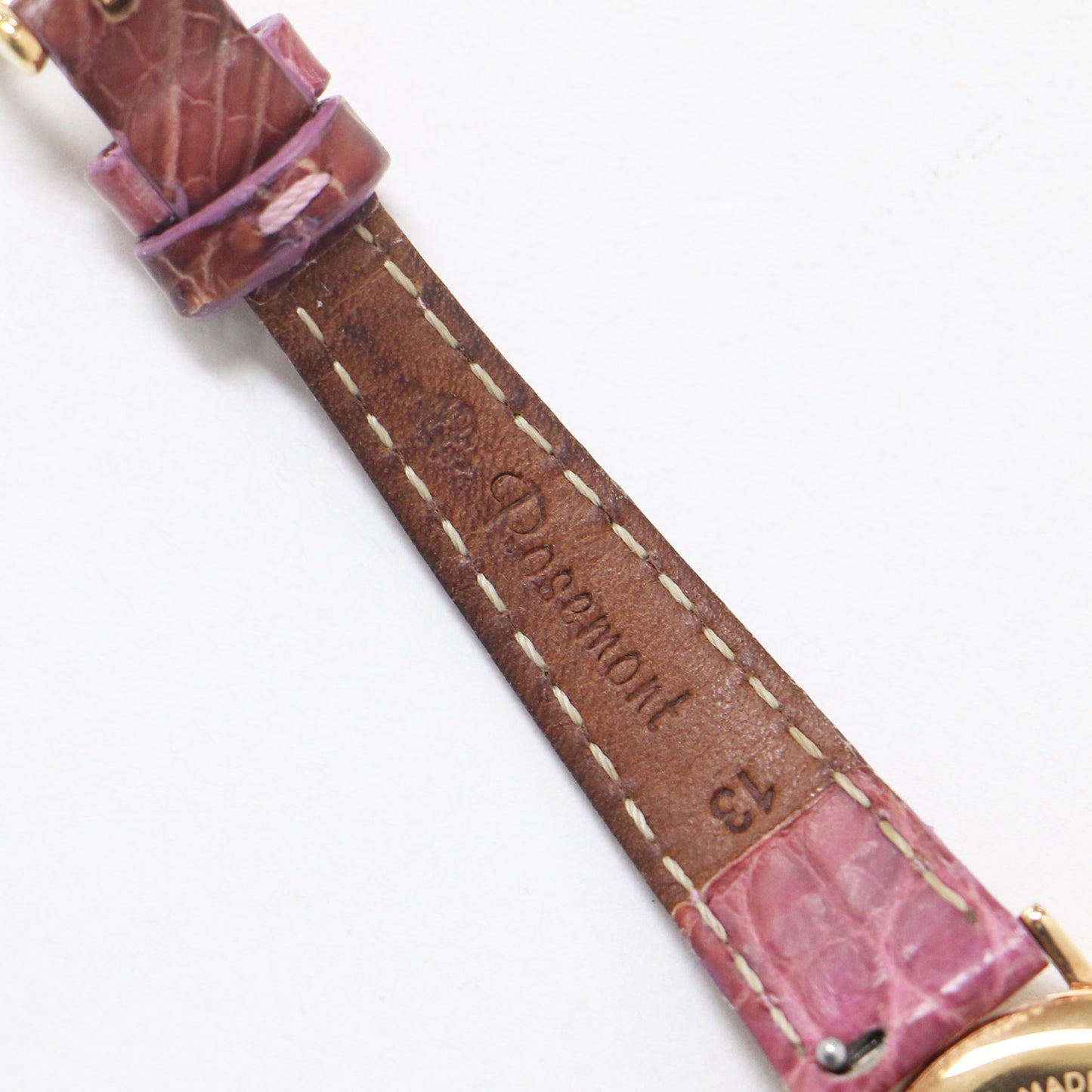 × HIROB 別注 レザー ベルト 腕時計 / ラウンド 丸形 クォーツ 型押し