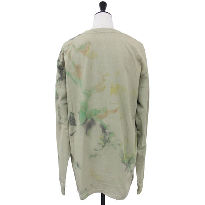 マーブル プリント 長袖 Tシャツ / クルーネック コットン ロングスリーブ