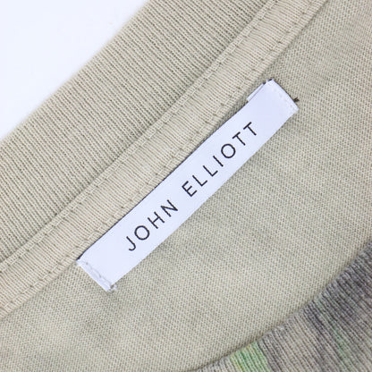 マーブル プリント 長袖 Tシャツ / クルーネック コットン ロングスリーブ