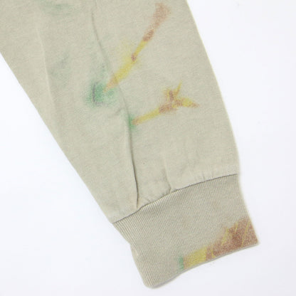 マーブル プリント 長袖 Tシャツ / クルーネック コットン ロングスリーブ