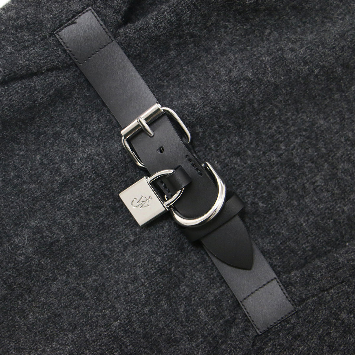 23秋冬 パドロック ベルト ニット ワンピース KW0953 YN0170 / ミディ丈 長袖 クルーネック フレア ウール