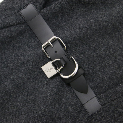 23秋冬 パドロック ベルト ニット ワンピース KW0953 YN0170 / ミディ丈 長袖 クルーネック フレア ウール