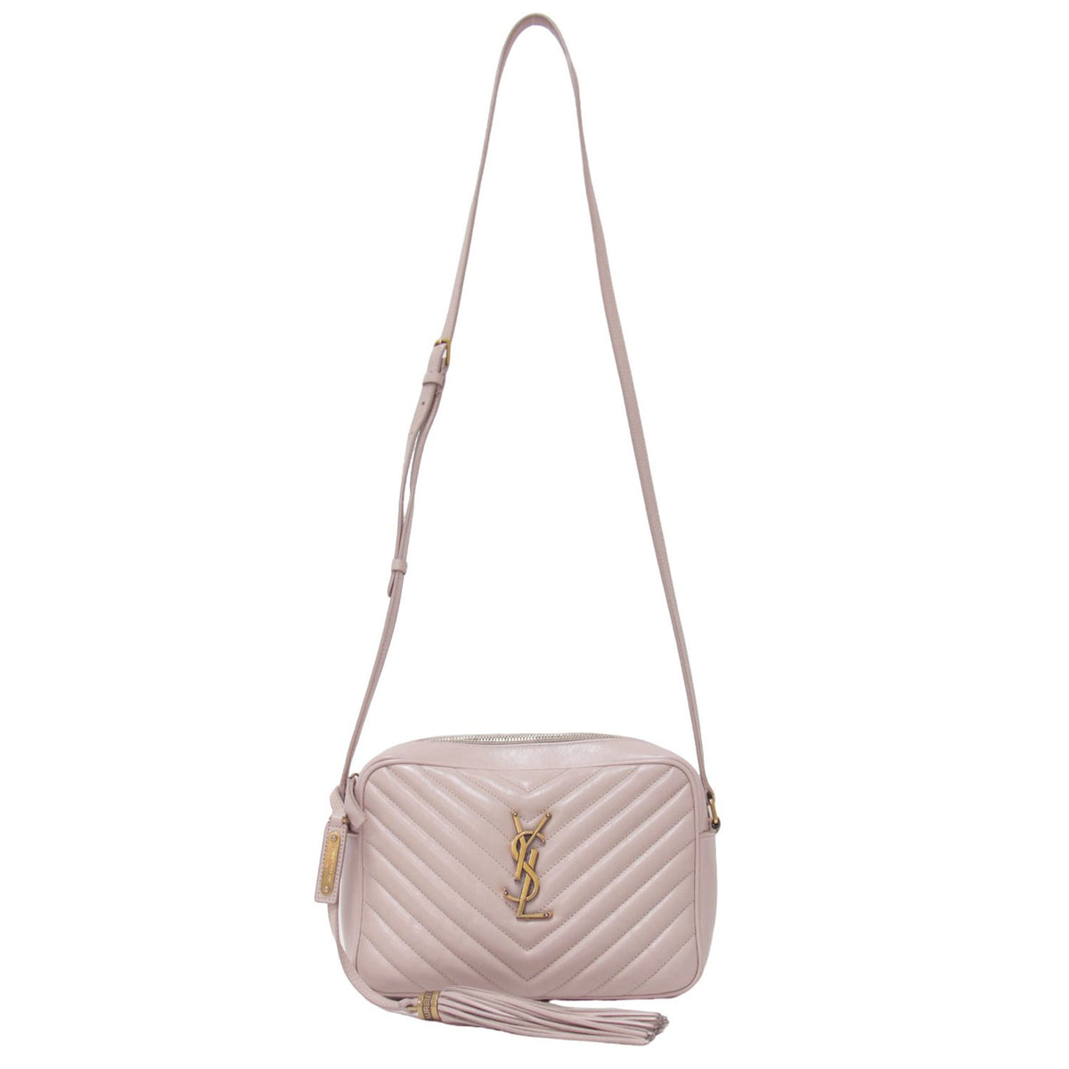 ルーカメラバッグ / ショルダーバッグ タッセル フリンジ キルティング YSL ロゴ レザー