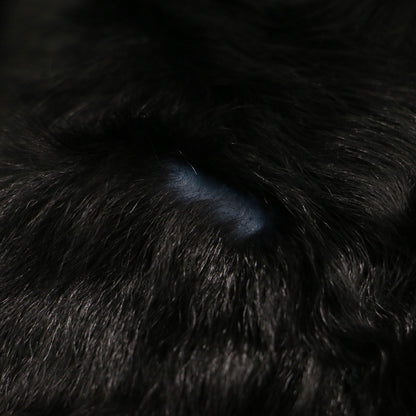 ファー ダウン リバーシブル コート / ロング スタンドカラー ペイズリー柄 カーリーヘア レザーパイピング