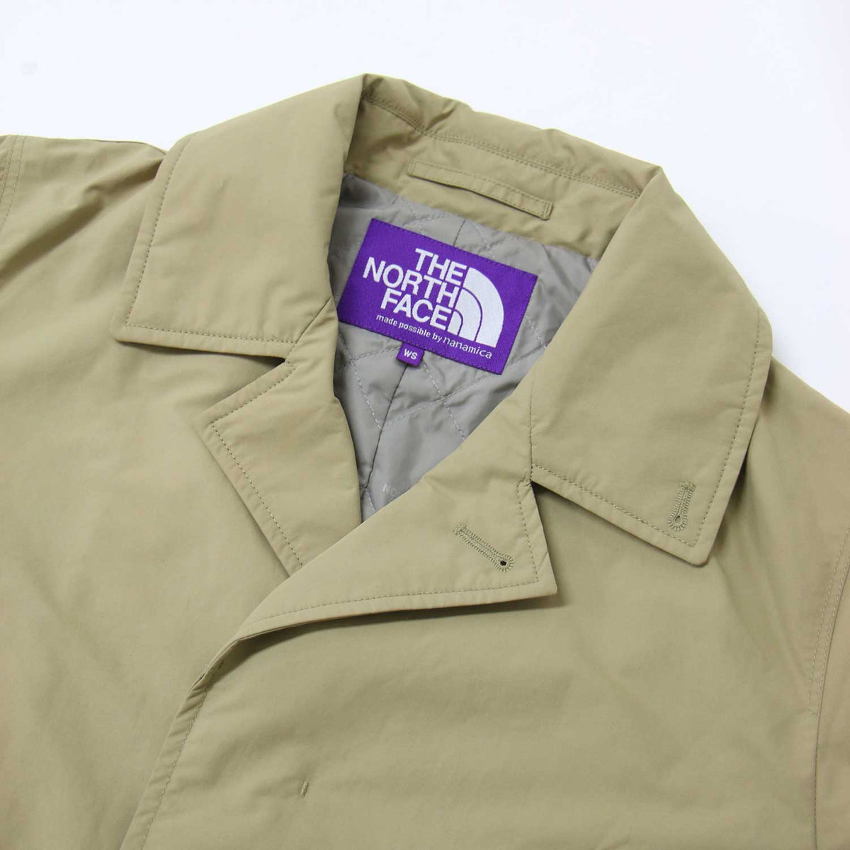 × BEAMS BOY 別注 ステンカラー コート / ロング丈 タフタ プリマロフト 中綿 ロゴ