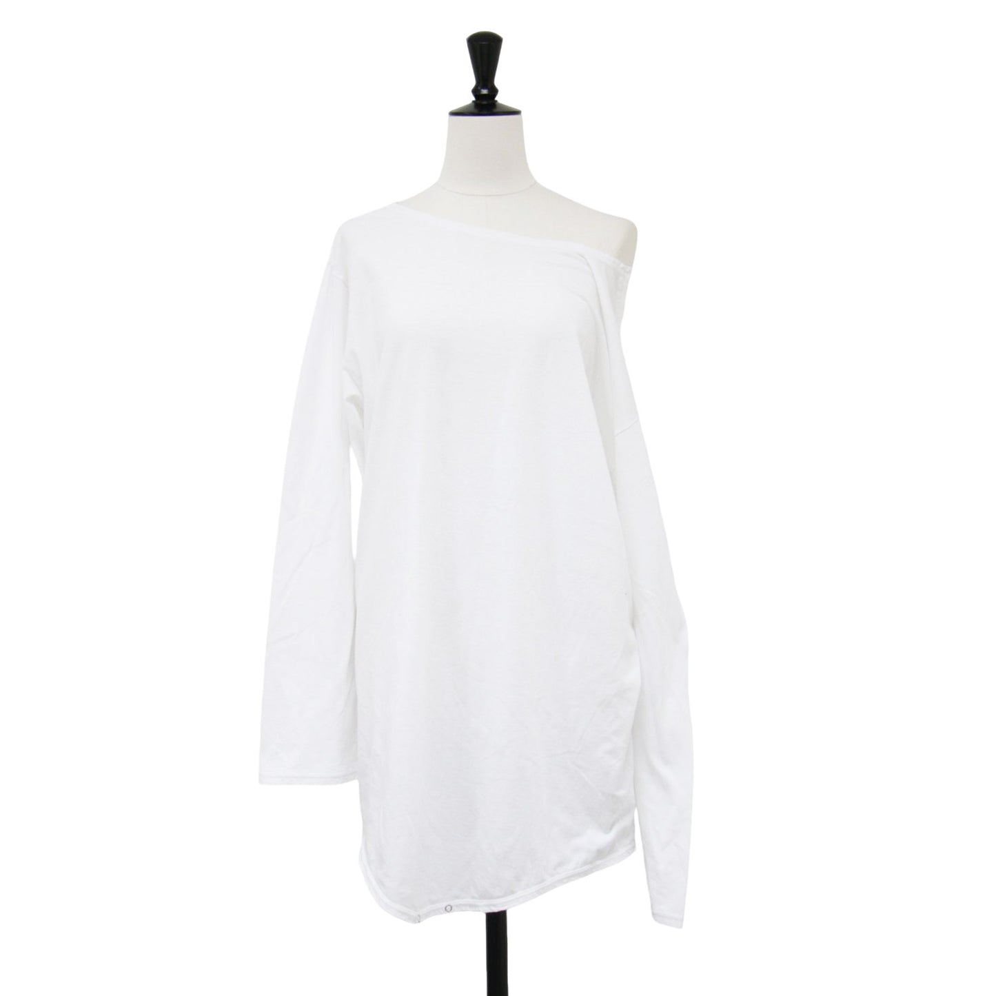 アシンメトリー ロングスリーブ Tシャツ / ロンパース 長袖 コットン カットソー