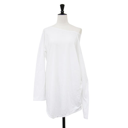 アシンメトリー ロングスリーブ Tシャツ / ロンパース 長袖 コットン カットソー