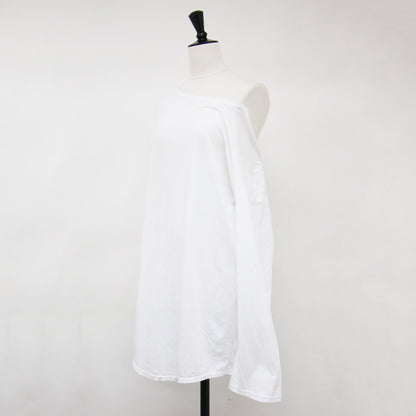 アシンメトリー ロングスリーブ Tシャツ / ロンパース 長袖 コットン カットソー