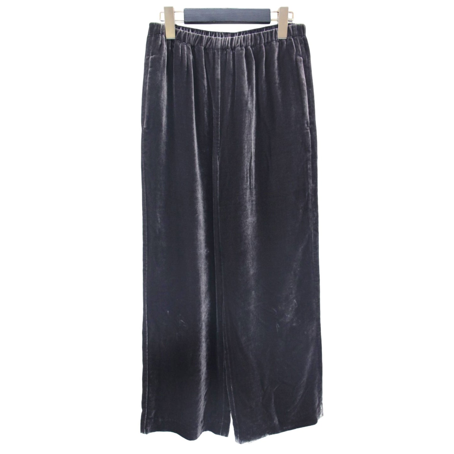 24秋冬 シルク ミックス ベルベット イージー パンツ / ストレート セミワイド ウエストゴム