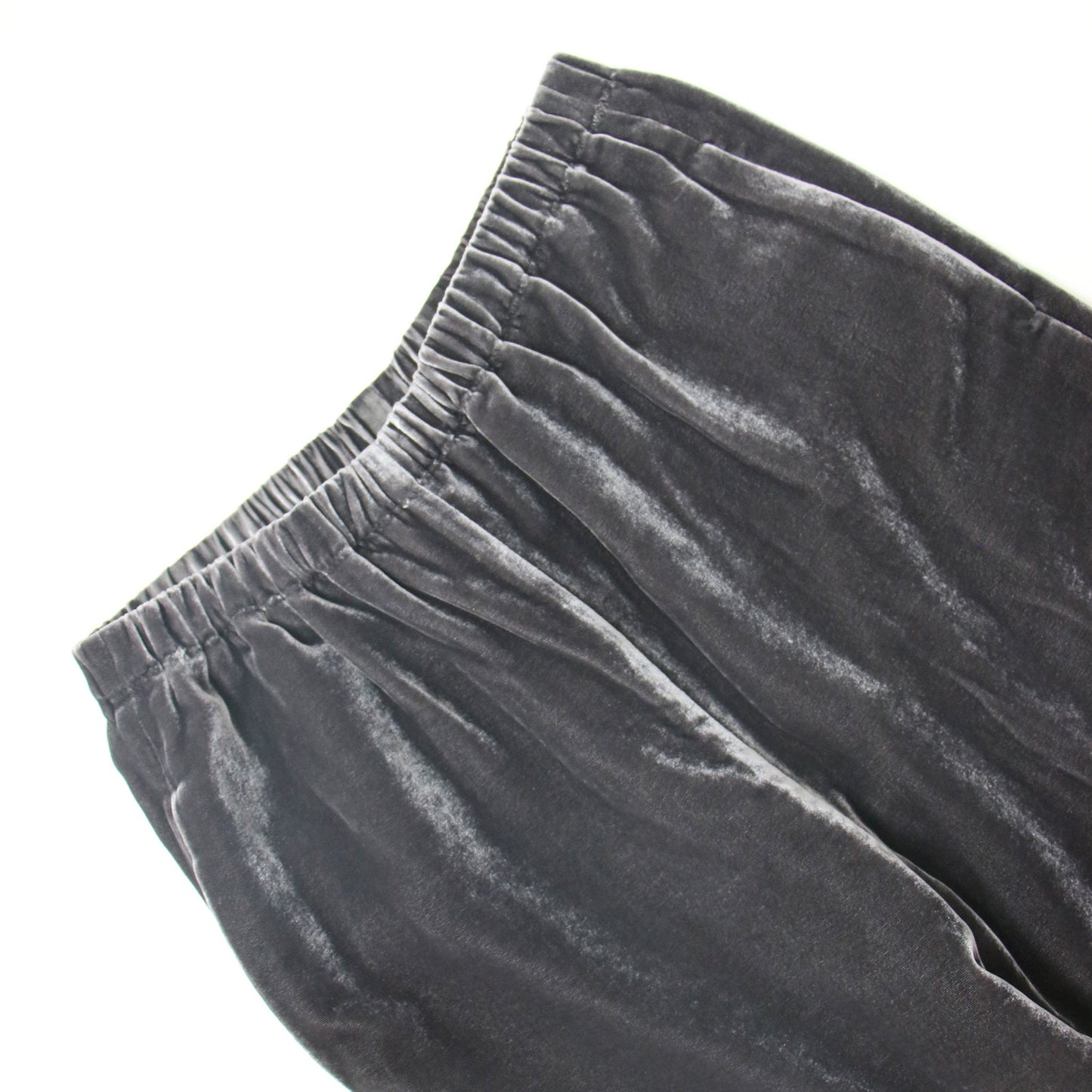 24秋冬 シルク ミックス ベルベット イージー パンツ / ストレート セミワイド ウエストゴム