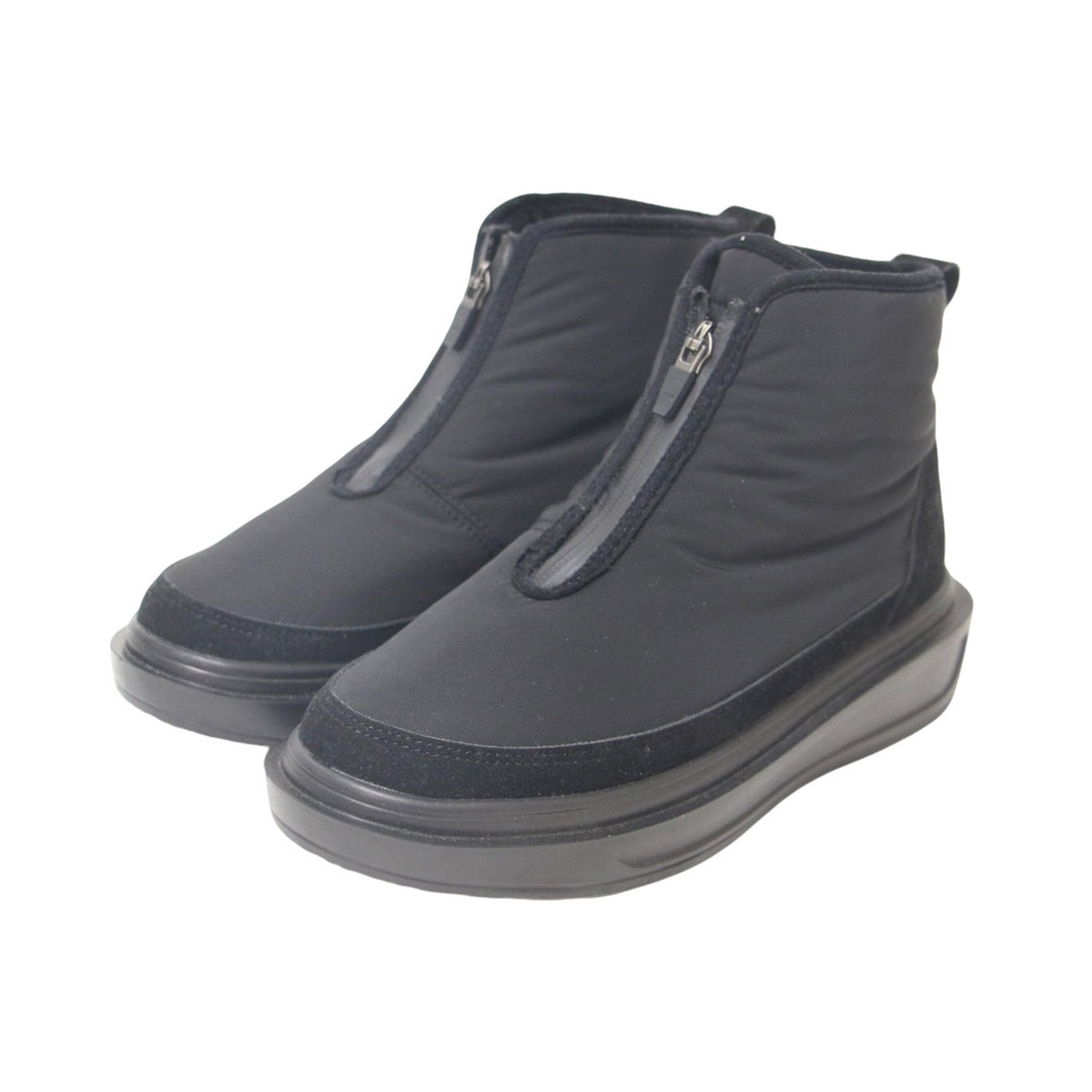 24秋冬 フロント ジップ ショート ブーツ / ナイロン ボリュームソール KAMAN Winter Boots