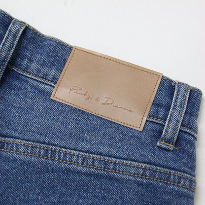 24春夏 セミワイド ジーンズ / デニムパンツ ストレッチ ジッパーフライ コットン