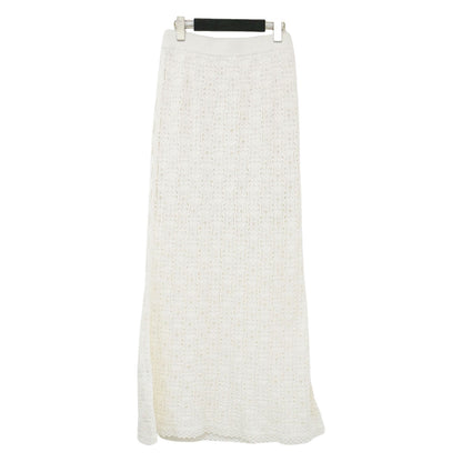レース ニット スカート / LACE KNIT SKIRT ロング丈 マーメイドライン ウエストゴム ミドルゲージ コットン