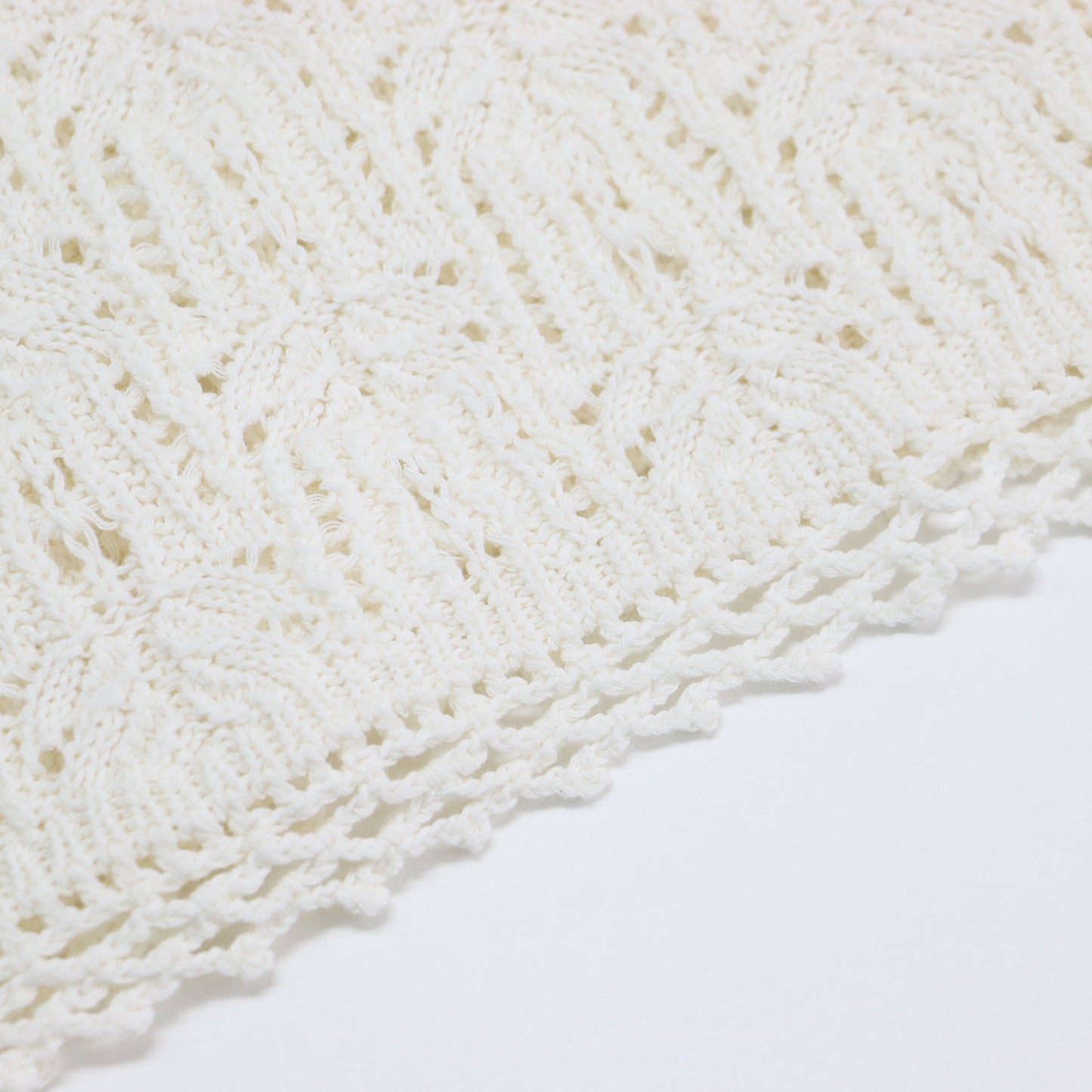 レース ニット スカート / LACE KNIT SKIRT ロング丈 マーメイドライン ウエストゴム ミドルゲージ コットン