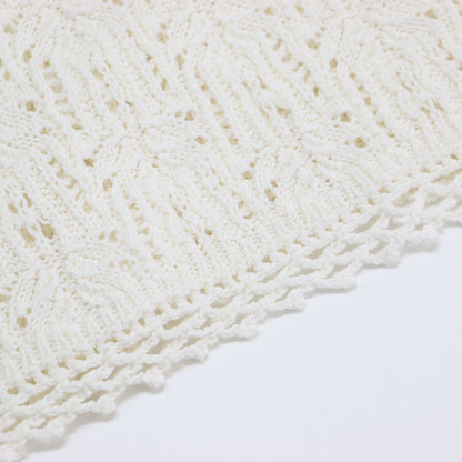 レース ニット スカート / LACE KNIT SKIRT ロング丈 マーメイドライン ウエストゴム ミドルゲージ コットン