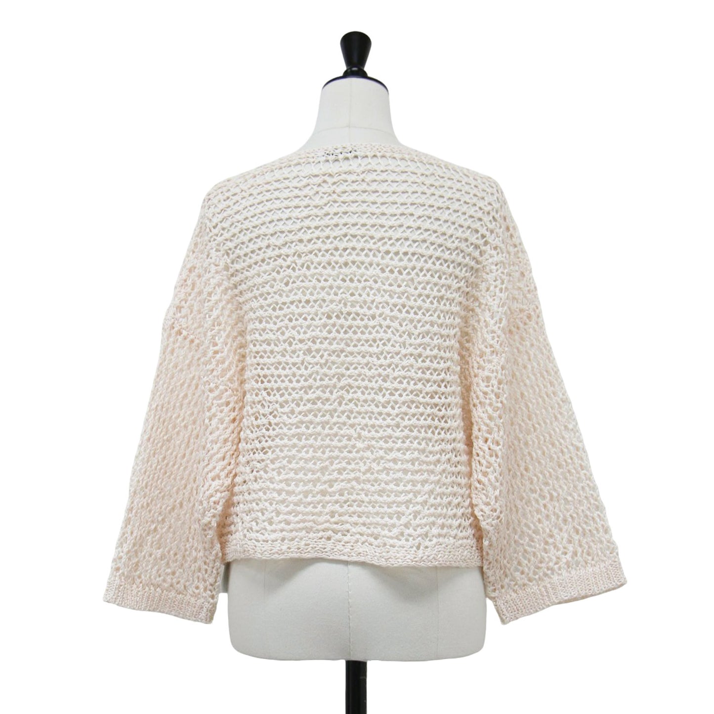 24春夏 メッシュ クロップド プルオーバー / ニット 長袖 ローゲージ