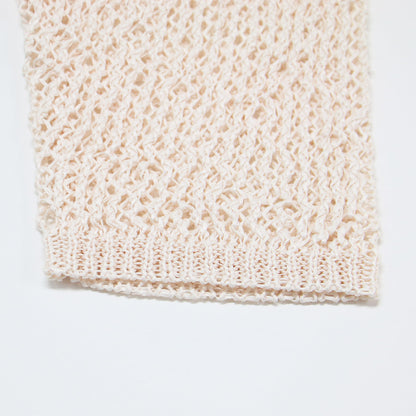 24春夏 メッシュ クロップド プルオーバー / ニット 長袖 ローゲージ