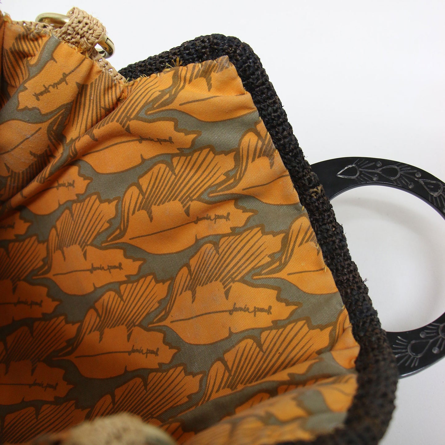 2WAY ラフィア バッグ / ハンドバッグ ショルダーバッグ クロスボディ ヤシ ボタニカル