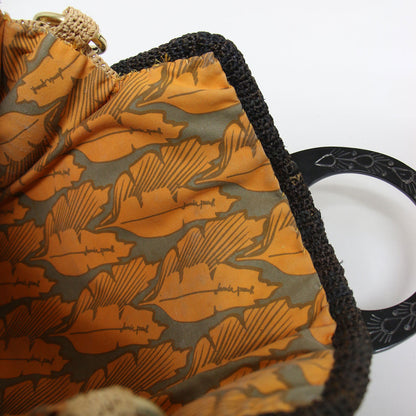 2WAY ラフィア バッグ / ハンドバッグ ショルダーバッグ クロスボディ ヤシ ボタニカル