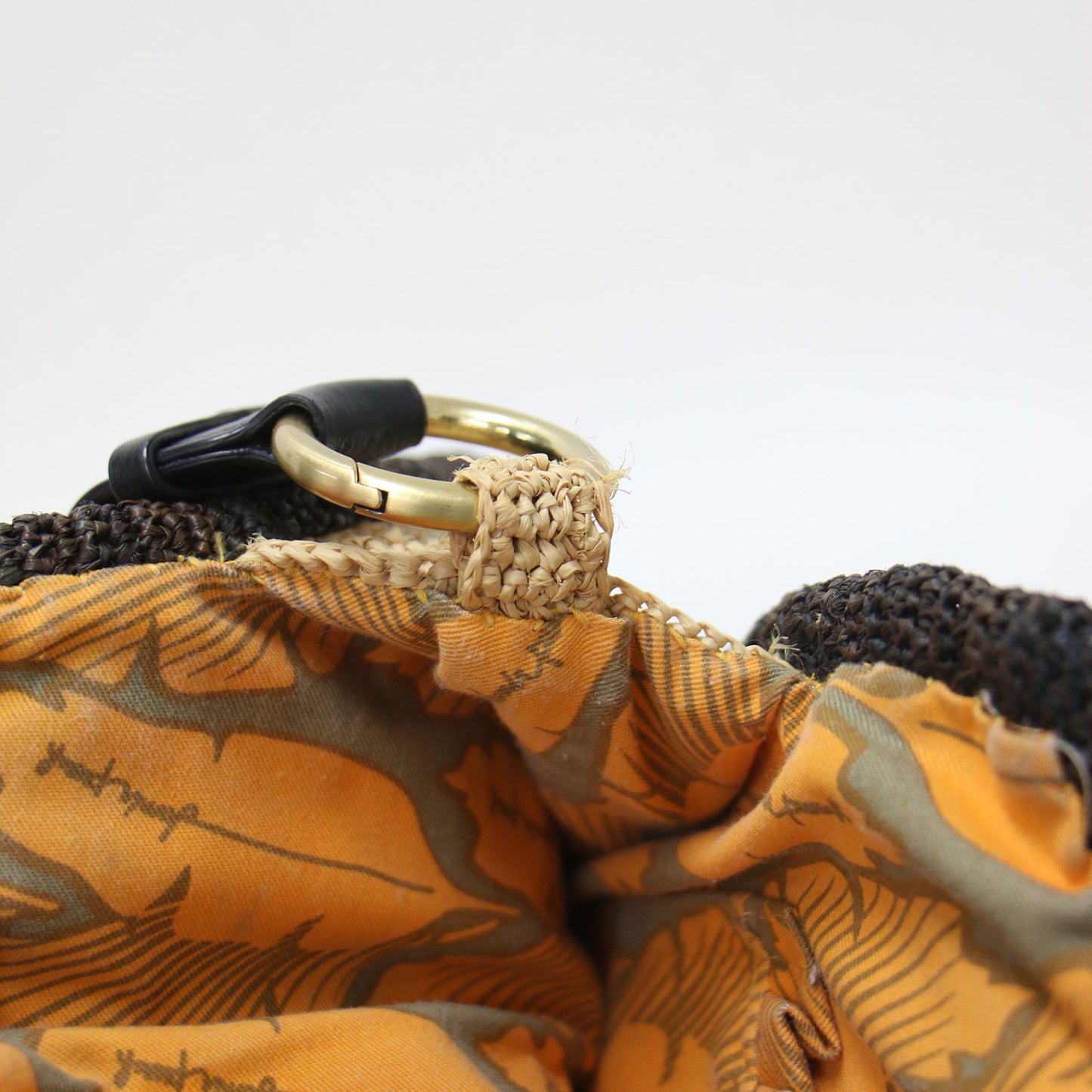 2WAY ラフィア バッグ / ハンドバッグ ショルダーバッグ クロスボディ ヤシ ボタニカル