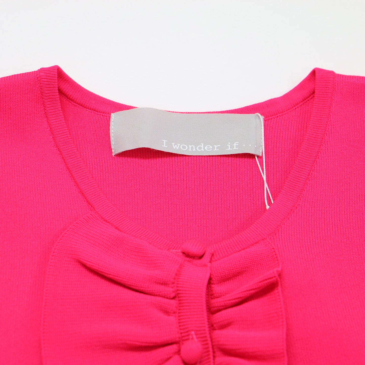 24春夏 センター フリル ノースリーブ ワンピース / ミディ丈 ニット ウエスト切替