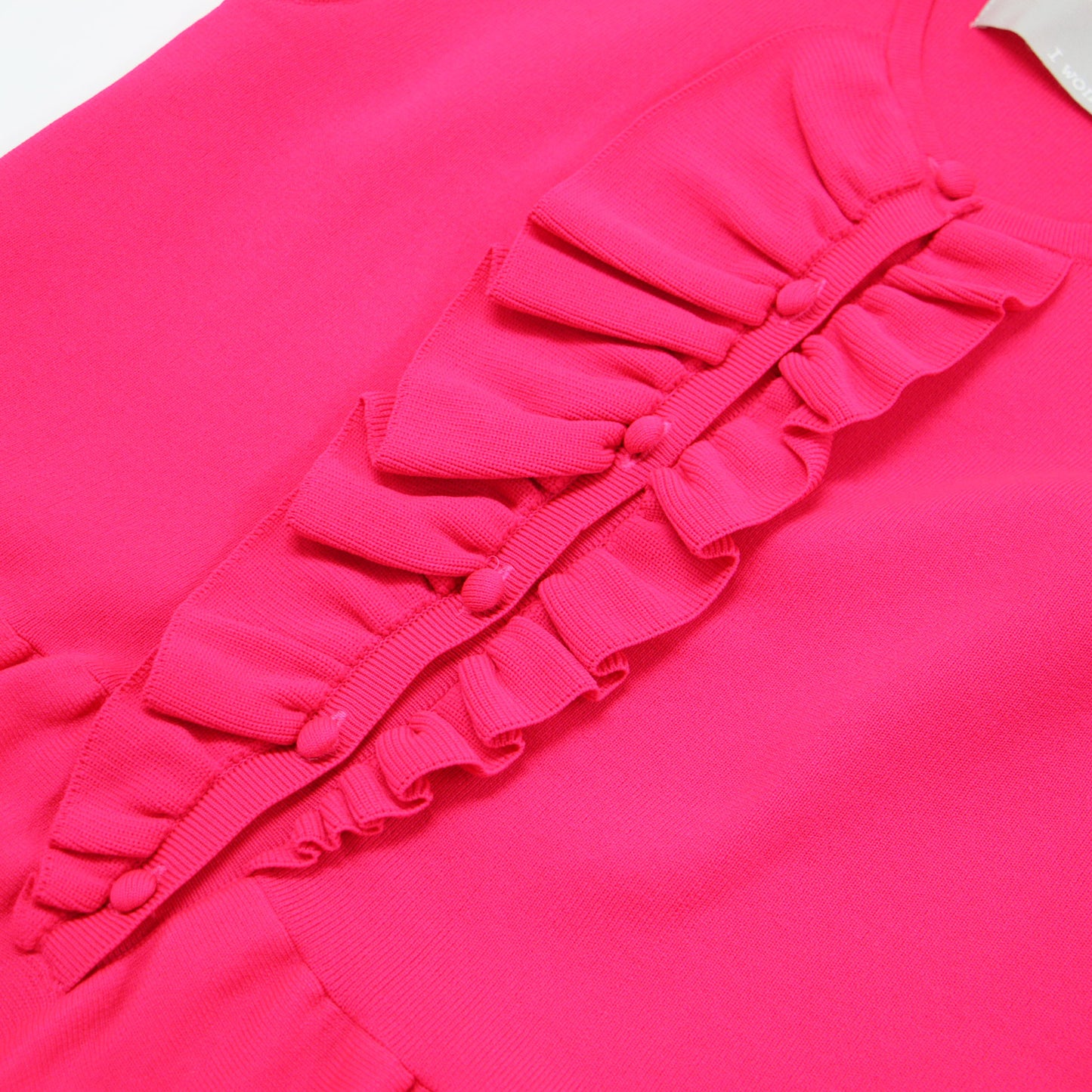 24春夏 センター フリル ノースリーブ ワンピース / ミディ丈 ニット ウエスト切替