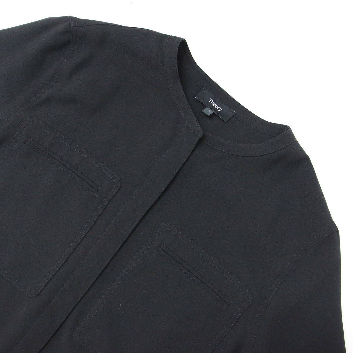 ジョーゼット バンドカラー シャツ / ブラウス ポケット 長袖 PRIME GGT UTL SHIRT B
