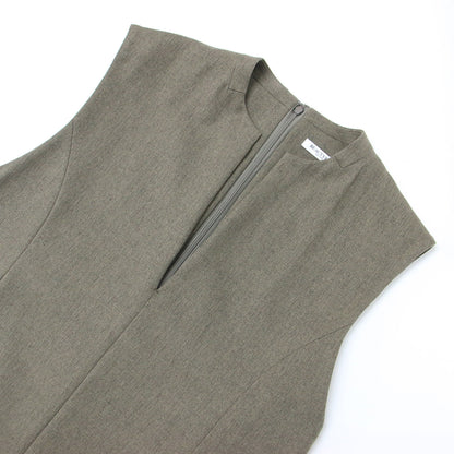 23秋冬 キーネック ジャンパースカート / ロング ワンピース Aライン フレア
