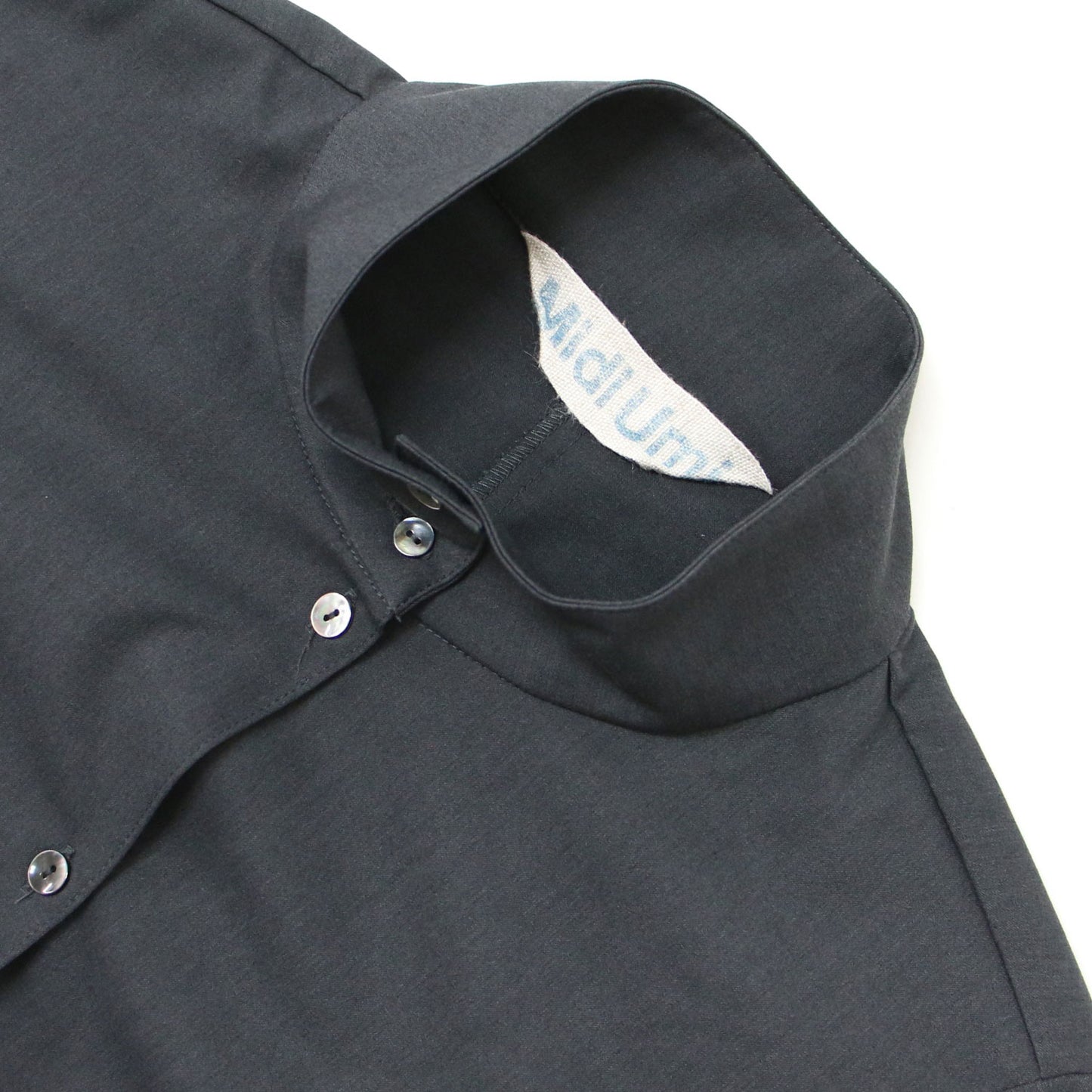 T/R プレンティ ワンピース / シャツワンピース ロング丈 長袖 スタンドネック フレア