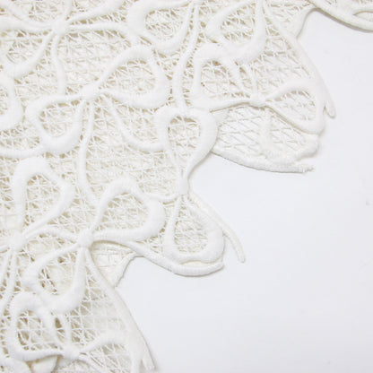 24春夏 オリジナル リボンメッシュ レース スカート / ロング丈 Iライン イレギュラーヘム