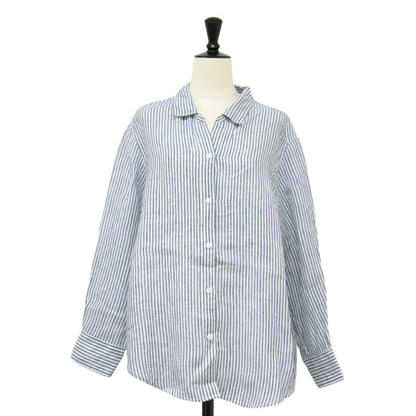 フレンチ リネン シャツ / 長袖 ストライプ ウォッシャブル