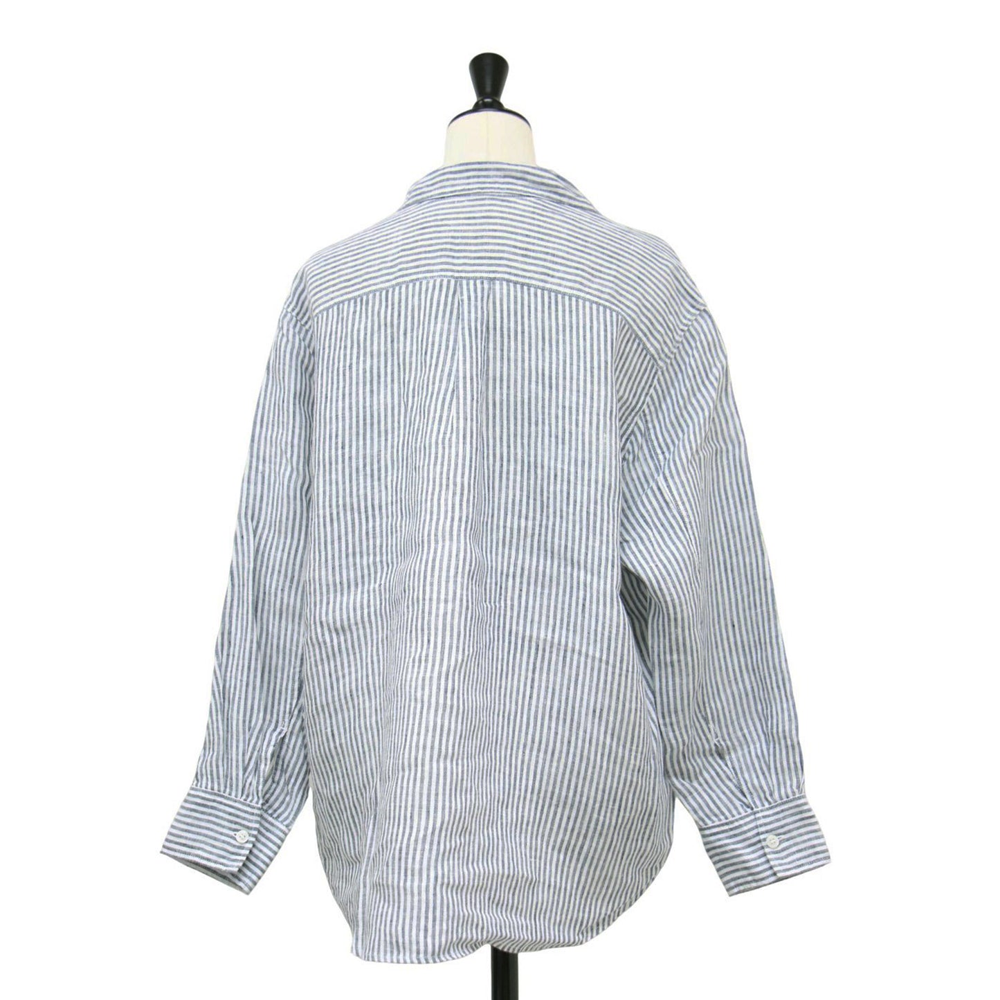 フレンチ リネン シャツ / 長袖 ストライプ ウォッシャブル