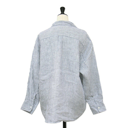 フレンチ リネン シャツ / 長袖 ストライプ ウォッシャブル