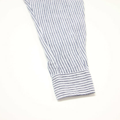 フレンチ リネン シャツ / 長袖 ストライプ ウォッシャブル