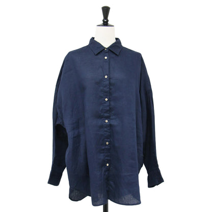 24春夏 80 リネン カシュクール ビッグ シャツ / 長袖 2WAY オーバーシルエット
