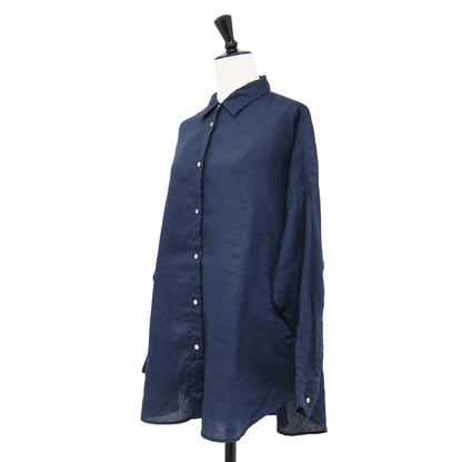 24春夏 80 リネン カシュクール ビッグ シャツ / 長袖 2WAY オーバーシルエット