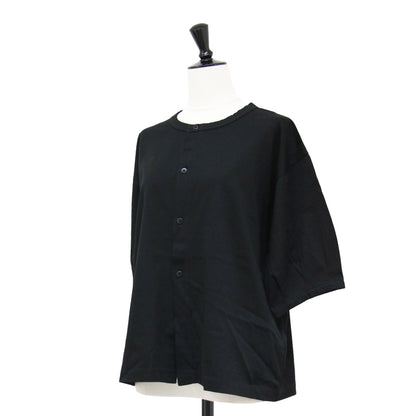 24春夏 パフスリーブ カーディガン / 半袖 クルーネック カットソー素材 コットン