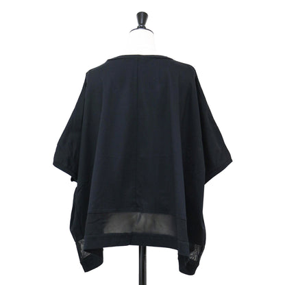 24春夏 コットン メッシュ ミックス ワイド プルオーバー / Tシャツ カットソー 半袖 クルーネック