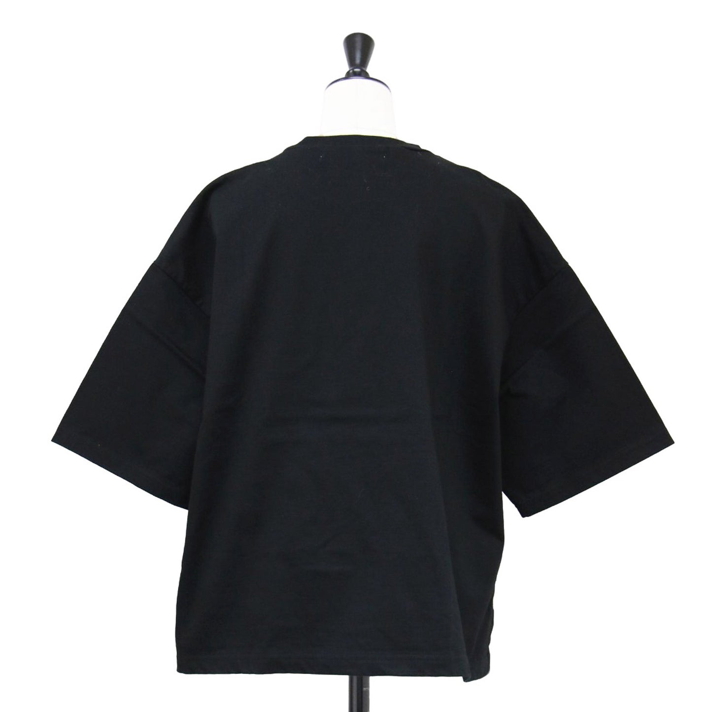 ワイド ショートスリーブ Tシャツ / カットソー 半袖 スリット クルーネック コットン