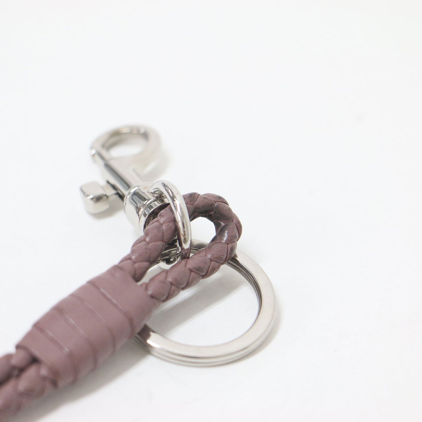 イントレチャート ロング ストラップ / ネックストラップ 編み込み レザー キーリング