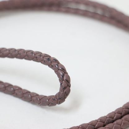 イントレチャート ロング ストラップ / ネックストラップ 編み込み レザー キーリング