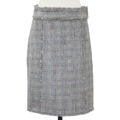 マルチ ツイード ミディ スカート / MULTI TWEE /HW MIDI SKIRT Aライン フリンジ コットン レーヨン