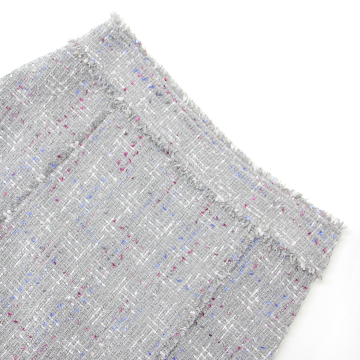 マルチ ツイード ミディ スカート / MULTI TWEE /HW MIDI SKIRT Aライン フリンジ コットン レーヨン